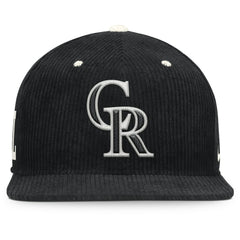 Colorado Rockies Pro Corduroy Structured Snapback Hat - Black | Nike