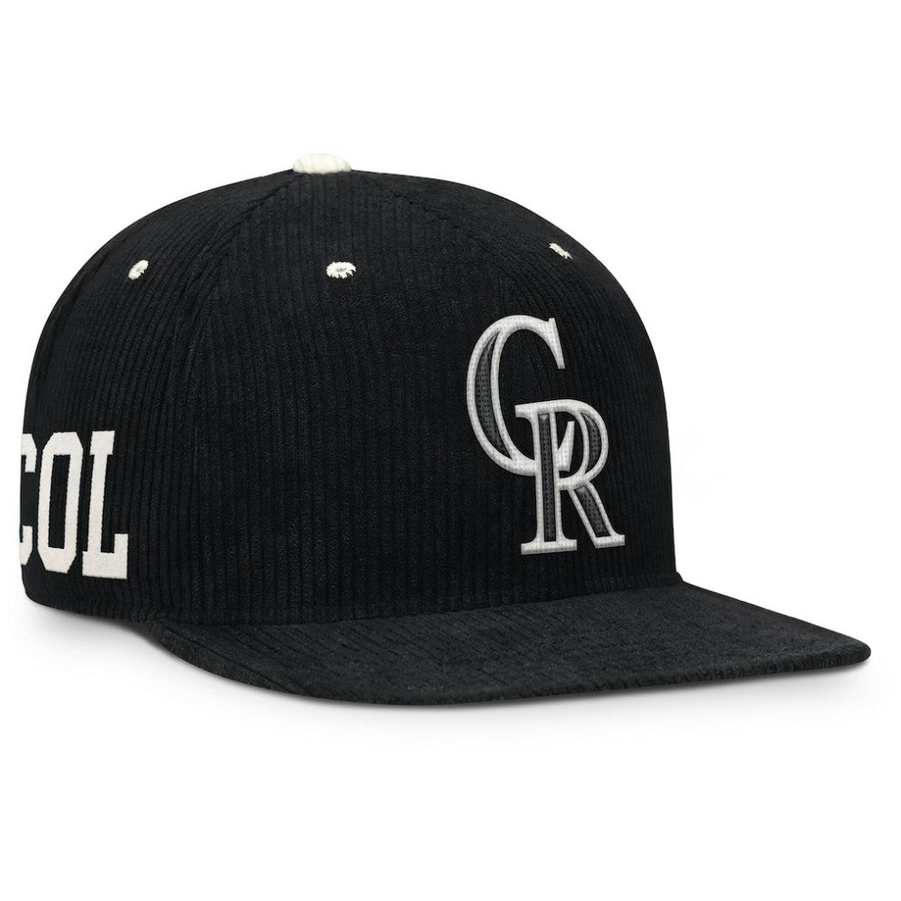 Colorado Rockies Pro Corduroy Structured Snapback Hat - Black | Nike