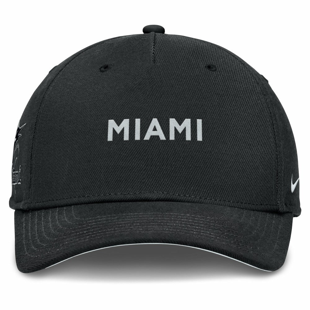 Miami Marlins Rise Performance Adjustable Hat - Black | Nike