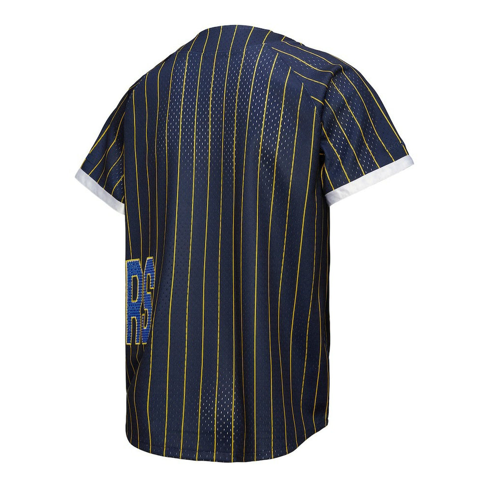 Golden State Warriors x DANNIJO Women's Fashion Baseball Jersey sale - Blue | Mitchell & Ness cheap