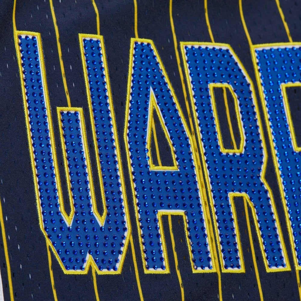Golden State Warriors x DANNIJO Women's Fashion Baseball Jersey sale - Blue | Mitchell & Ness cheap