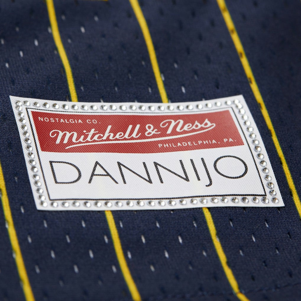 Golden State Warriors x DANNIJO Women's Fashion Baseball Jersey sale - Blue | Mitchell & Ness cheap