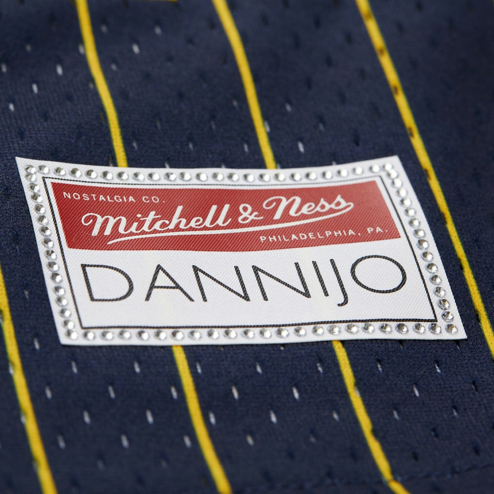 Golden State Warriors x DANNIJO Women's Fashion Baseball Jersey sale - Blue | Mitchell & Ness cheap