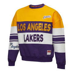 Los Angeles Lakers x DANNIJO Women's Blocked Pullover Sweatshirt - Gold/Purple | Mitchell & Ness discount