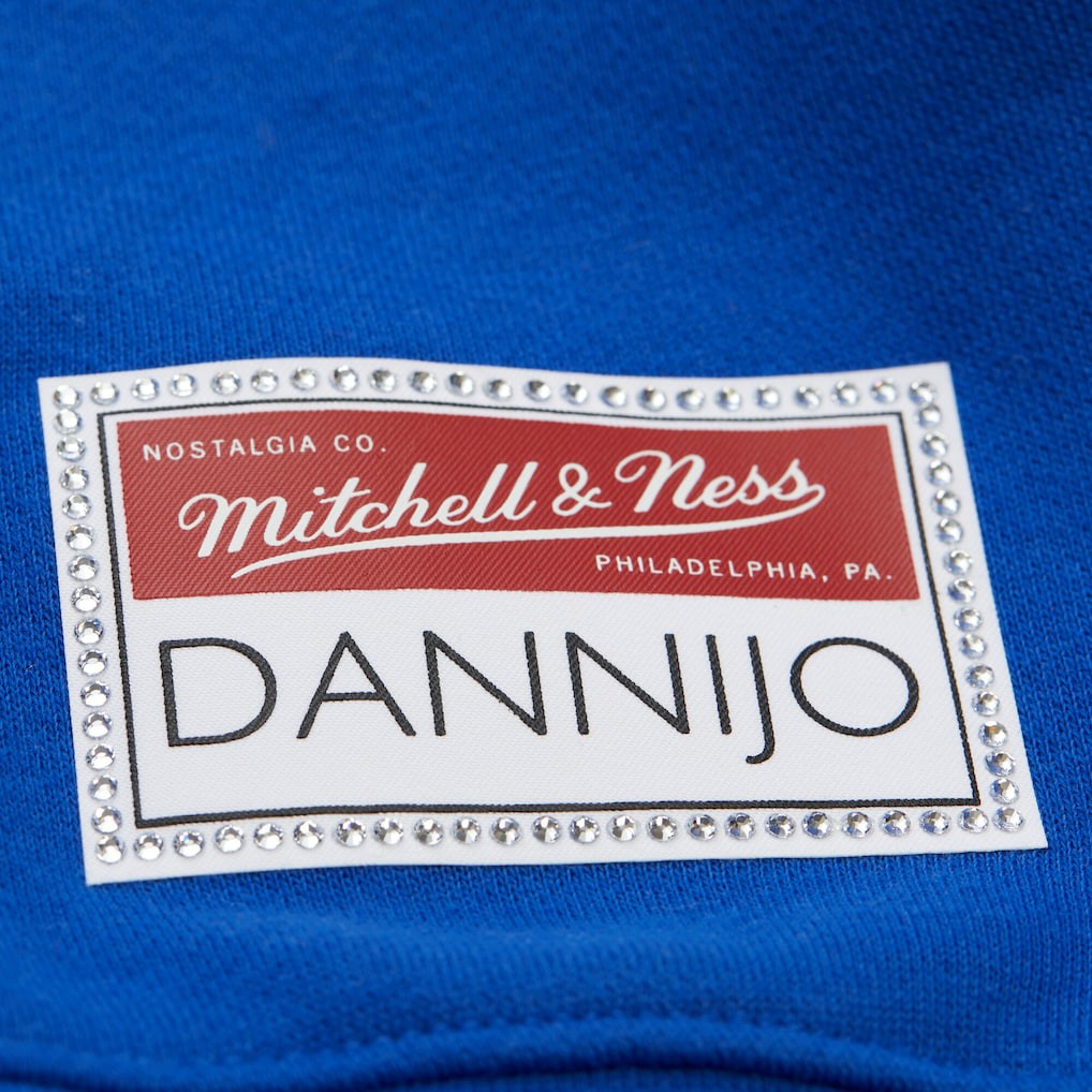 Golden State Warriors x DANNIJO Women's Blocked Pullover Sweatshirt sale - Gold/Royal | Mitchell & Ness outlet