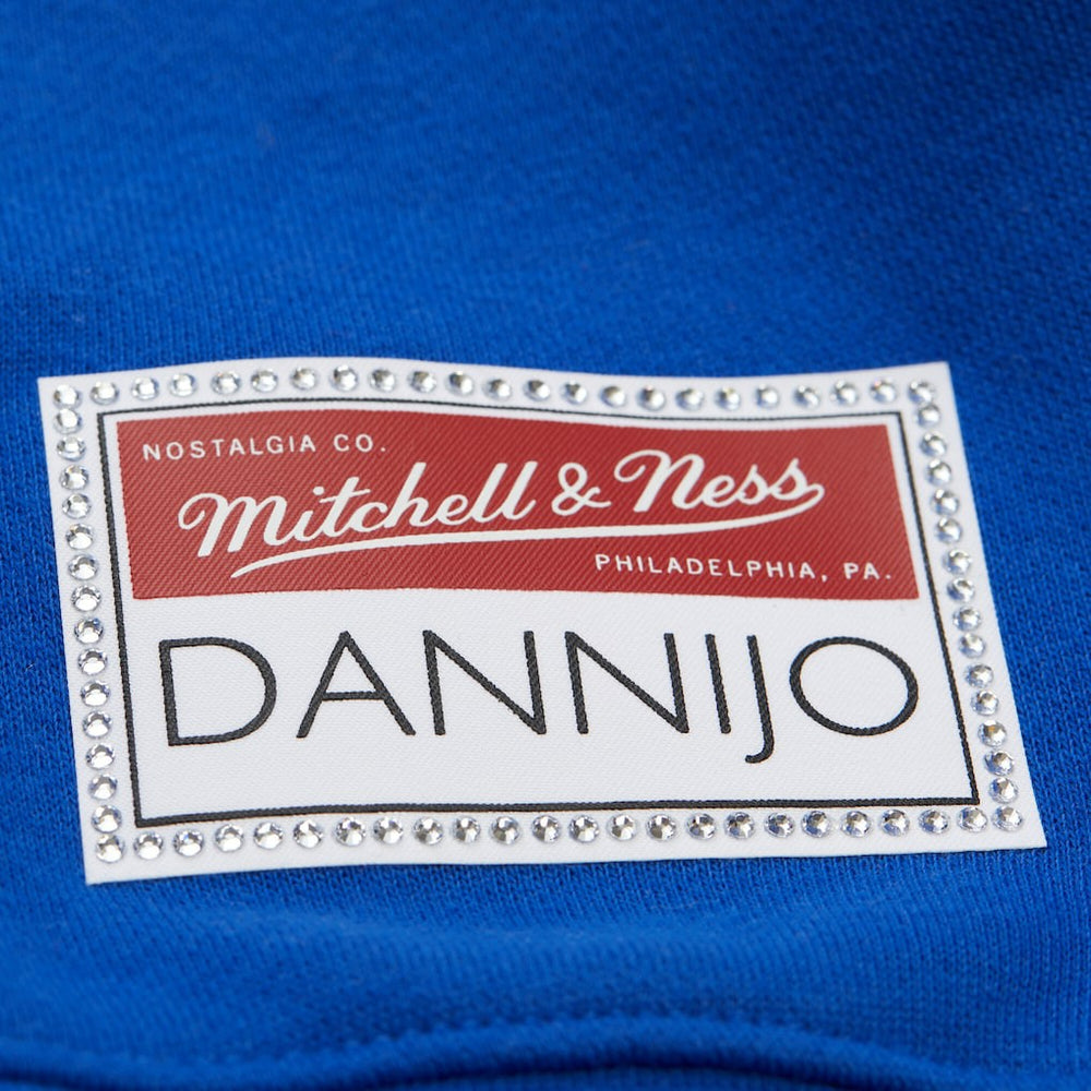 Golden State Warriors x DANNIJO Women's Blocked Pullover Sweatshirt sale - Gold/Royal | Mitchell & Ness outlet