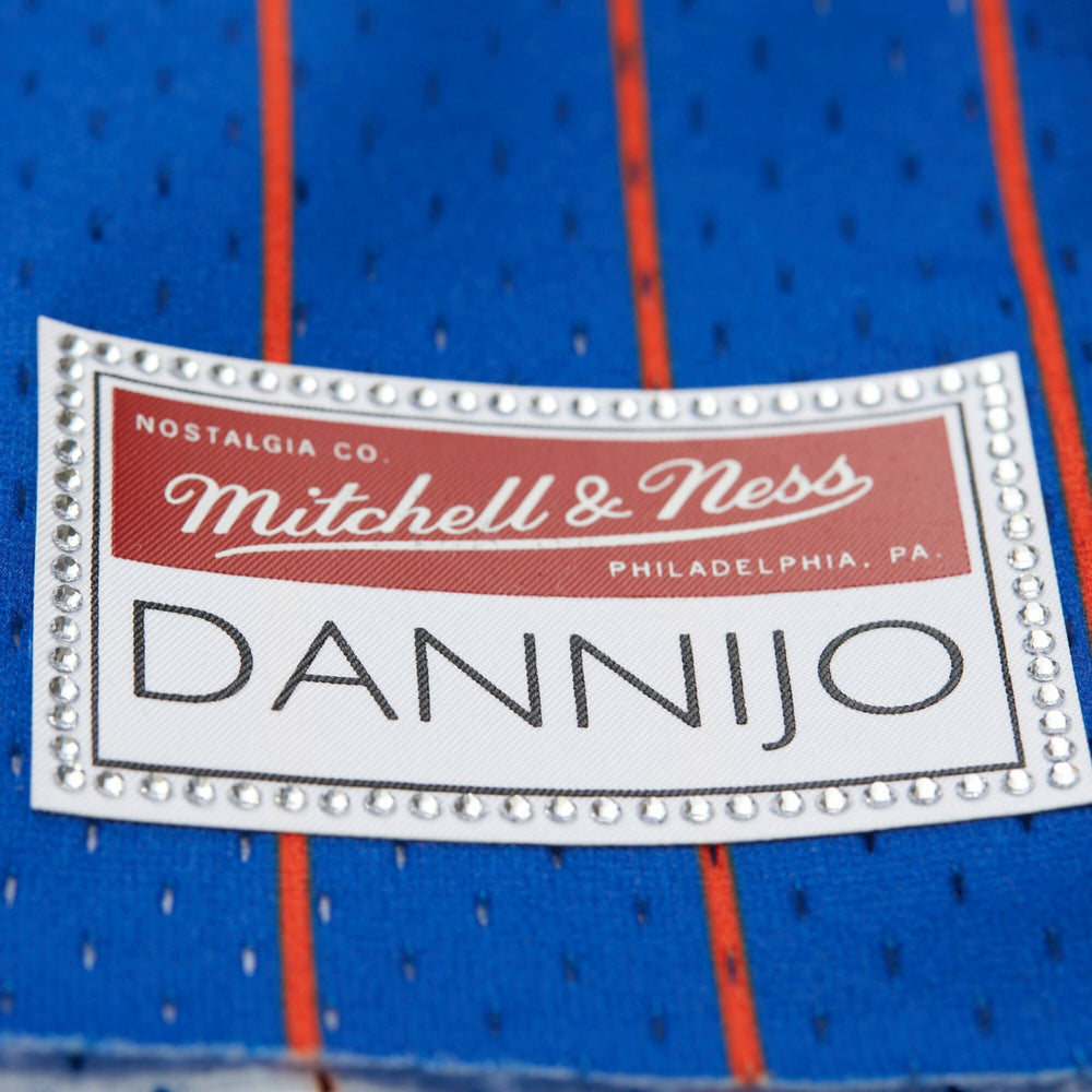 Patrick Ewing New York Knicks x DANNIJO Women's Fashion Cropped Basketball Jersey - Royal | Mitchell & Ness sale
