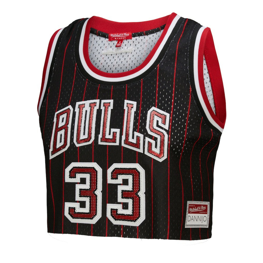 Scottie Pippen Chicago Bulls x DANNIJO Women's Fashion Cropped Basketball Jersey sale - Black | Mitchell & Ness shop