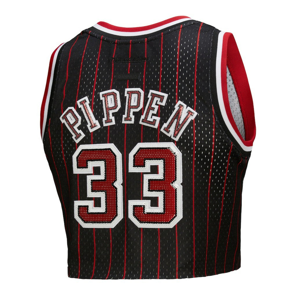 Scottie Pippen Chicago Bulls x DANNIJO Women's Fashion Cropped Basketball Jersey sale - Black | Mitchell & Ness shop