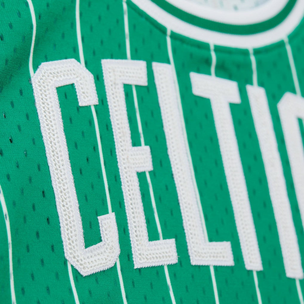 Larry Bird Boston Celtics x DANNIJO Women's Fashion Cropped Basketball Jersey - Kelly Green | Mitchell & Ness outlet