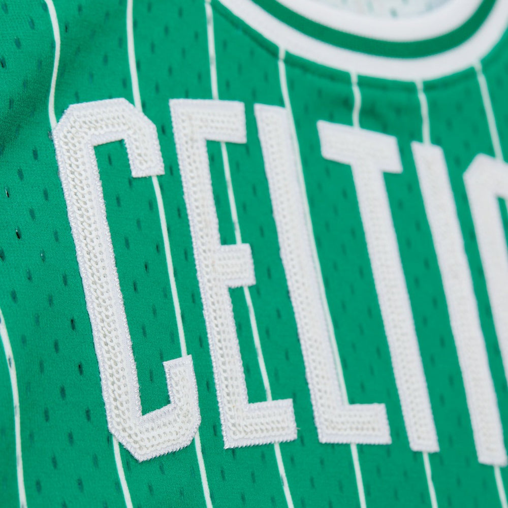 Larry Bird Boston Celtics x DANNIJO Women's Fashion Cropped Basketball Jersey - Kelly Green | Mitchell & Ness outlet