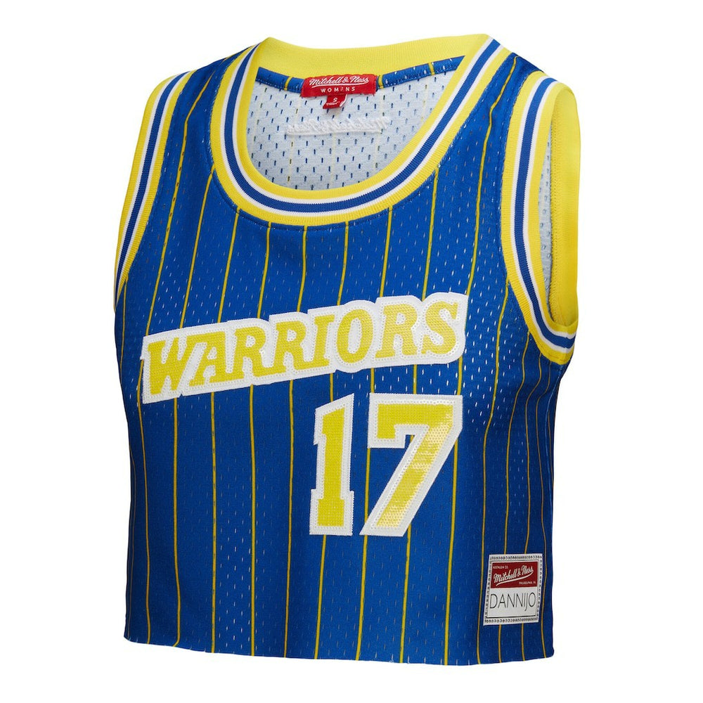 Chris Mullin Golden State Warriors x DANNIJO Women's Fashion Cropped Basketball Jersey sale - Royal | Mitchell & Ness for sale