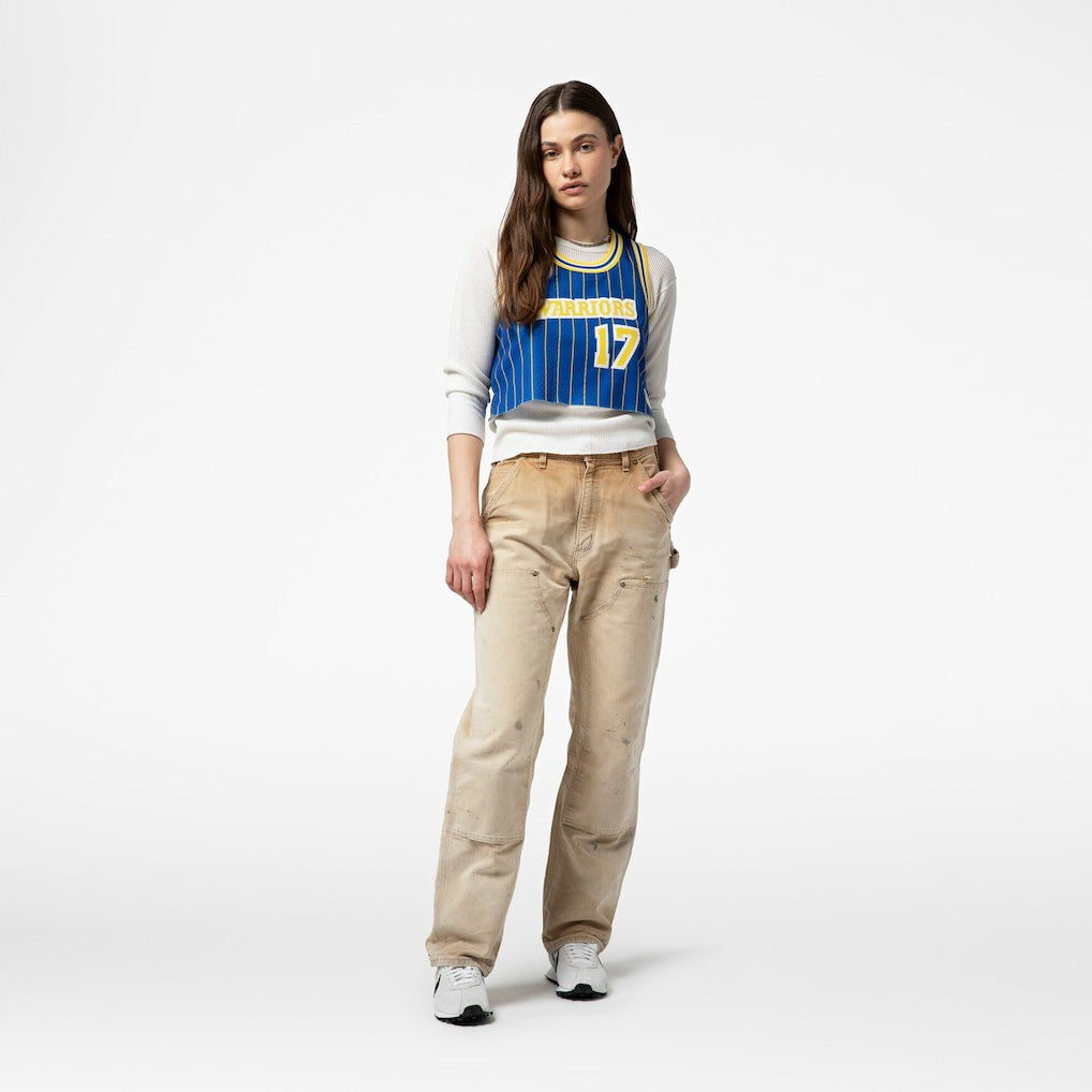 Chris Mullin Golden State Warriors x DANNIJO Women's Fashion Cropped Basketball Jersey sale - Royal | Mitchell & Ness for sale