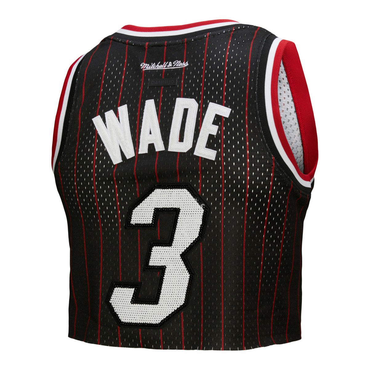 Dwyane Wade Miami Heat x DANNIJO Women's Fashion Cropped Basketball Jersey - Black | Mitchell & Ness discount