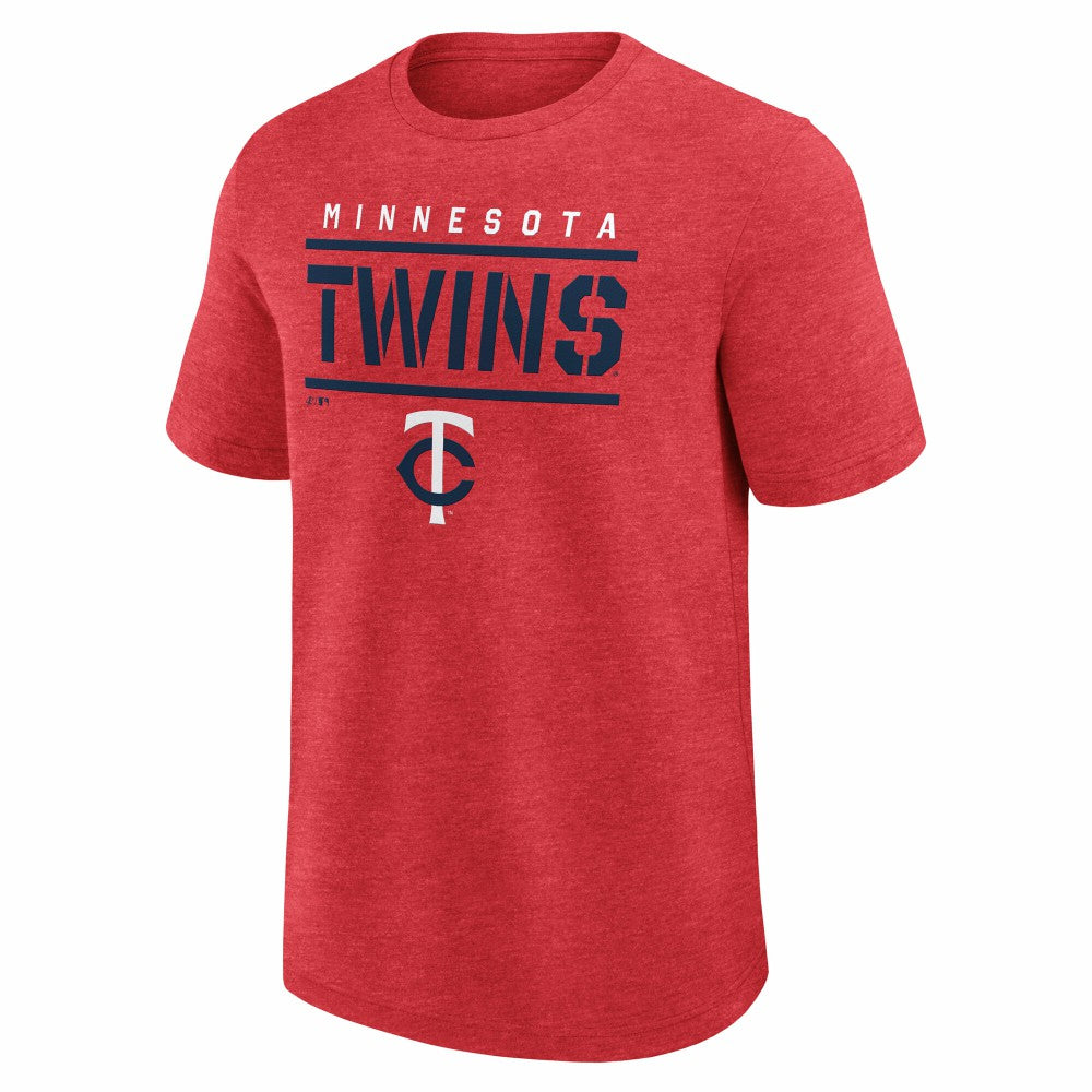 Minnesota Twins Logo Athletic Top Notch T-Shirt - Heather Red