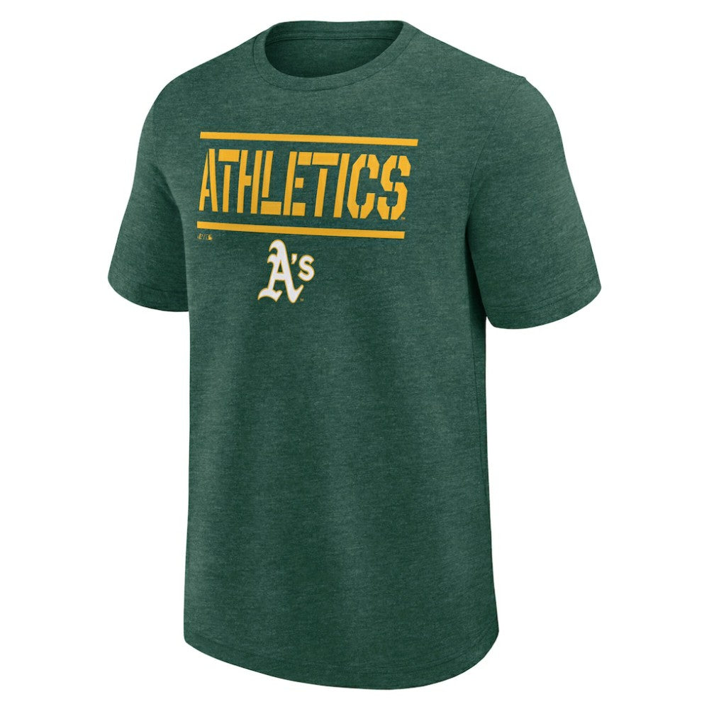 Athletics Logo Athletic Top Notch T-Shirt - Heather Green