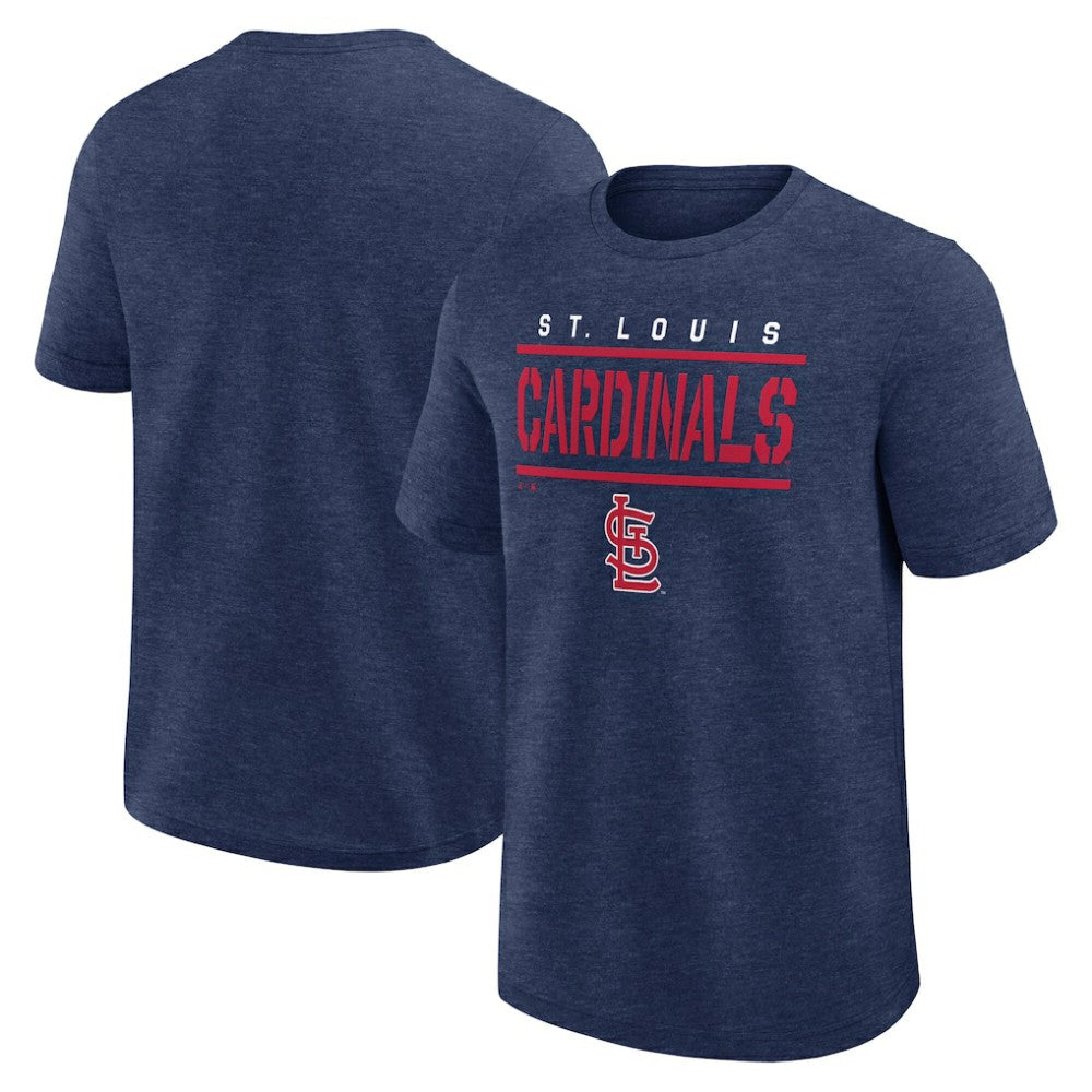 St. Louis Cardinals Logo Athletic Top Notch T-Shirt - Heather Navy
