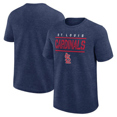 St. Louis Cardinals Logo Athletic Top Notch T-Shirt - Heather Navy