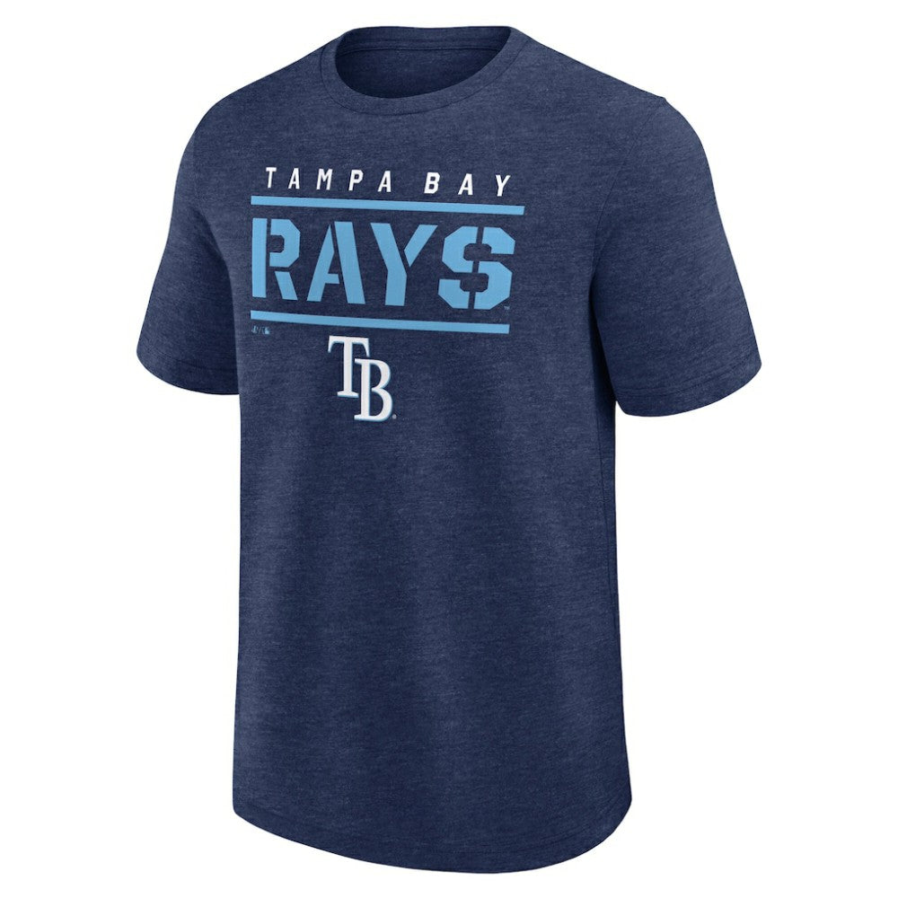 Tampa Bay Rays Logo Athletic Top Notch T-Shirt - Heather Navy