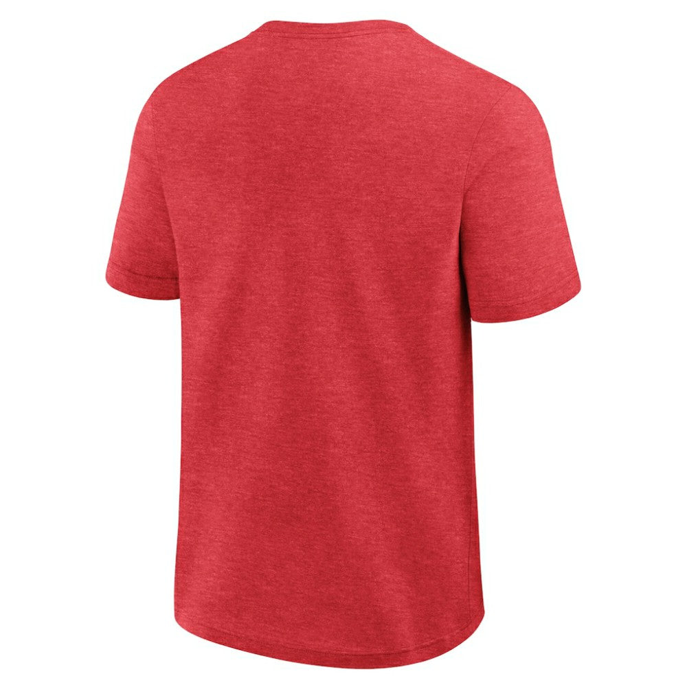 Atlanta Braves Logo Athletic Top Notch T-Shirt - Heather Red