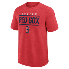 Boston Red Sox Logo Athletic Top Notch T-Shirt - Heather Red