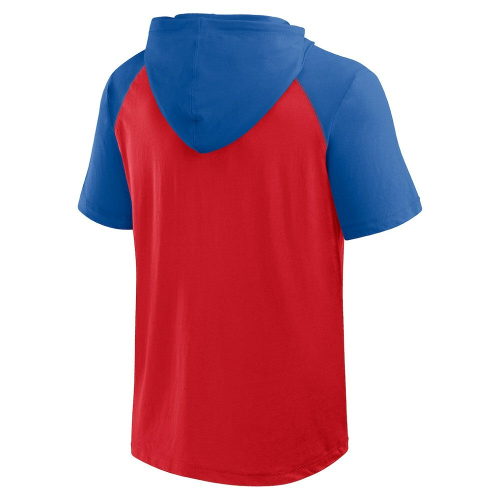 Philadelphia Phillies Logo Athletic Prime Raglan Short Sleeve Hoodie T-Shirt - Red