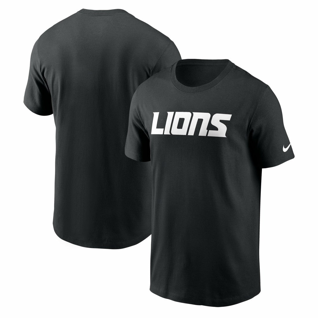 Detroit Lions Primetime Wordmark Essential T-Shirt - Black | Nike discount