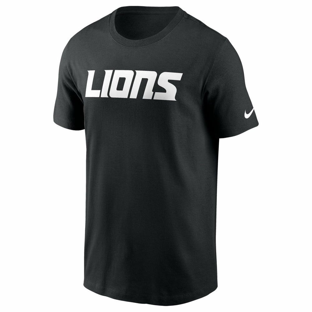 Detroit Lions Primetime Wordmark Essential T-Shirt - Black | Nike discount