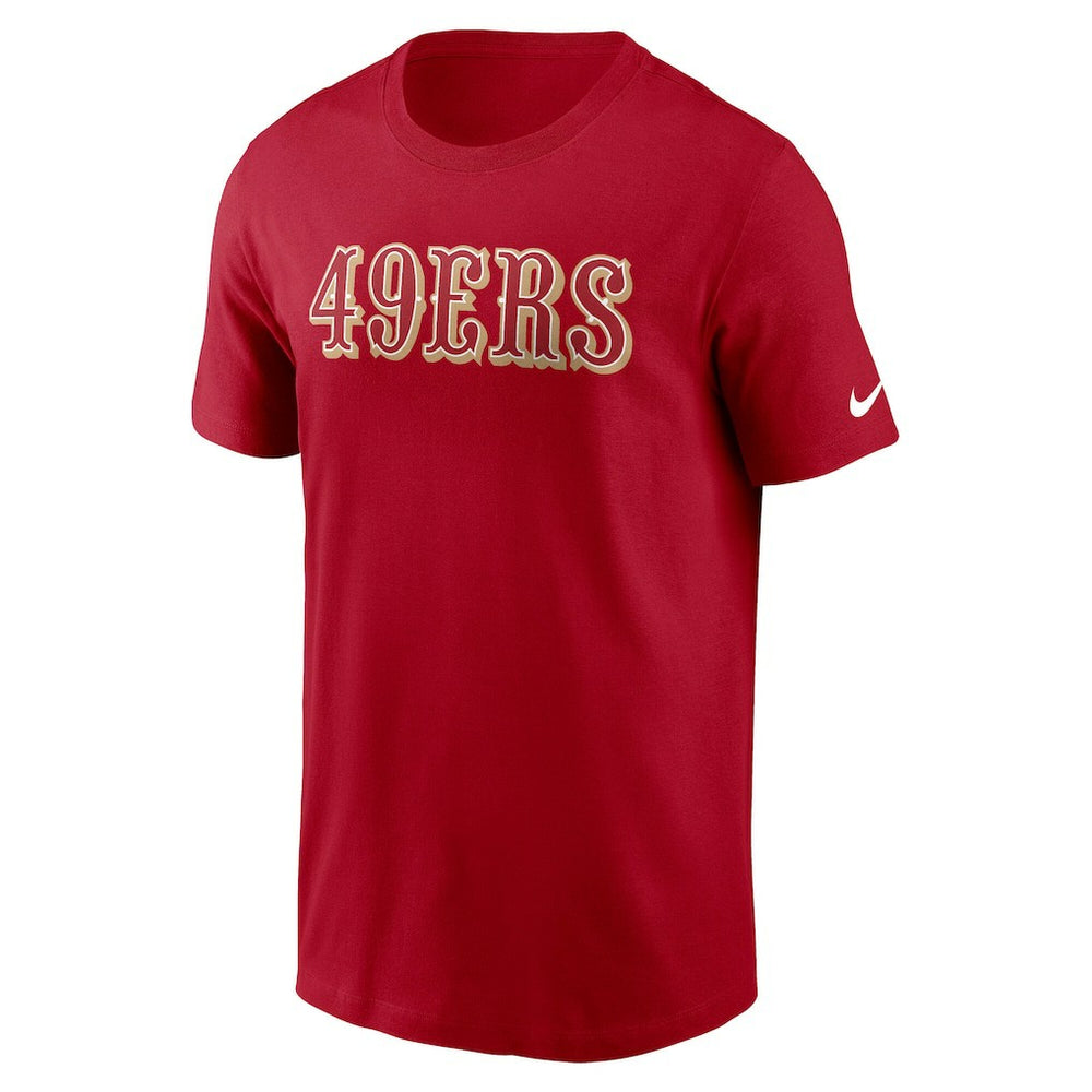 San Francisco 49ers Primetime Wordmark Essential T-Shirt - Scarlet | Nike discount