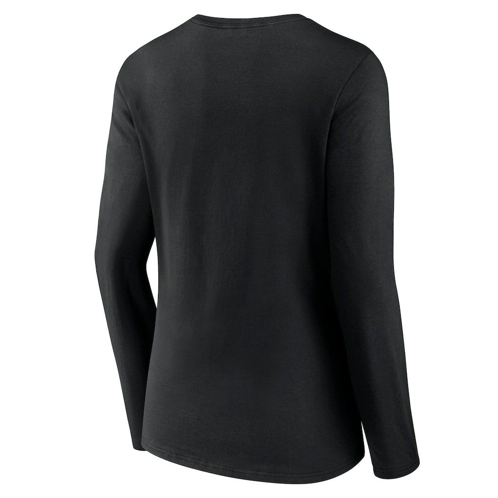 Jacksonville Jaguars Women's Classic Logo Long Sleeve V-Neck T-Shirt - Black outlet