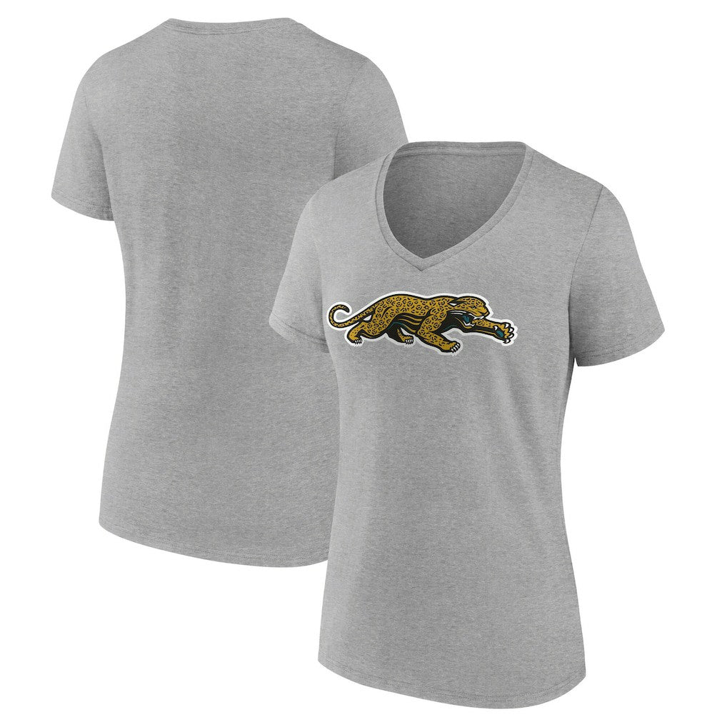 Jacksonville Jaguars Women's Classic Logo V-Neck T-Shirt - Gray discount
