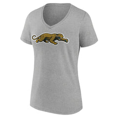 Jacksonville Jaguars Women's Classic Logo V-Neck T-Shirt - Gray discount