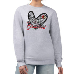 Ottawa Senators G-III 4Her by Carl Banks Women's Animal Print Heart Fleece Pullover Sweatshirt Heather Gray