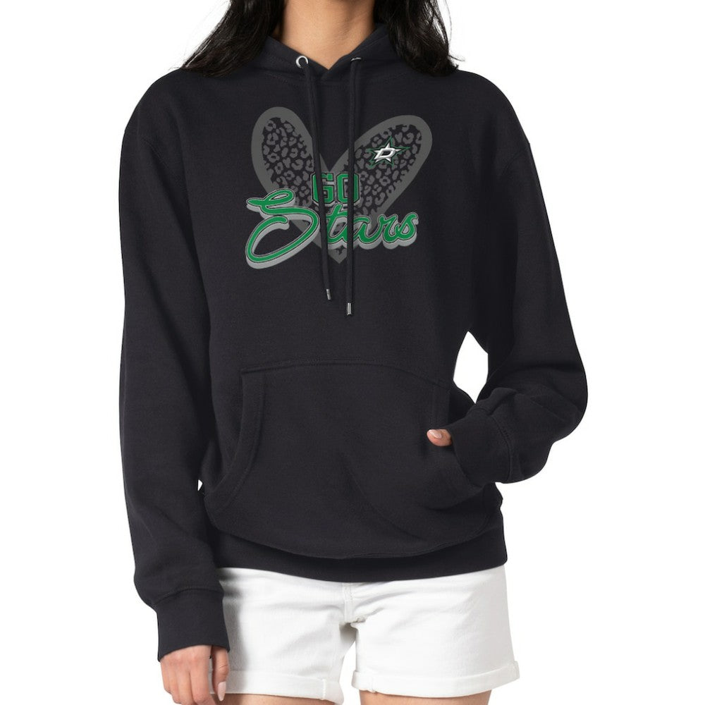 Dallas Stars G-III 4Her by Carl Banks Women's Animal Print Heart Fleece Pullover Hoodie Black