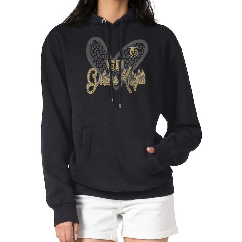 Vegas Golden Knights G-III 4Her by Carl Banks Women's Animal Print Heart Fleece Pullover Hoodie Black