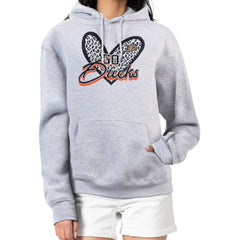 Anaheim Ducks G-III 4Her by Carl Banks Women's Animal Print Heart Fleece Pullover Hoodie Heather Gray