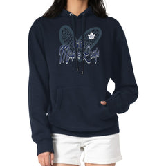 Toronto Maple Leafs G-III 4Her by Carl Banks Women's Animal Print Heart Fleece Pullover Hoodie Navy