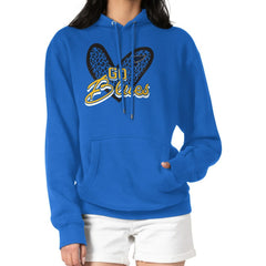 St. Louis Blues G-III 4Her by Carl Banks Women's Animal Print Heart Fleece Pullover Hoodie Blue