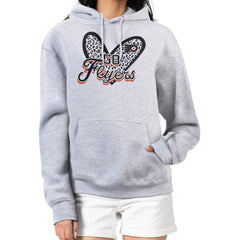 Philadelphia Flyers G-III 4Her by Carl Banks Women's Animal Print Heart Fleece Pullover Hoodie Heather Gray