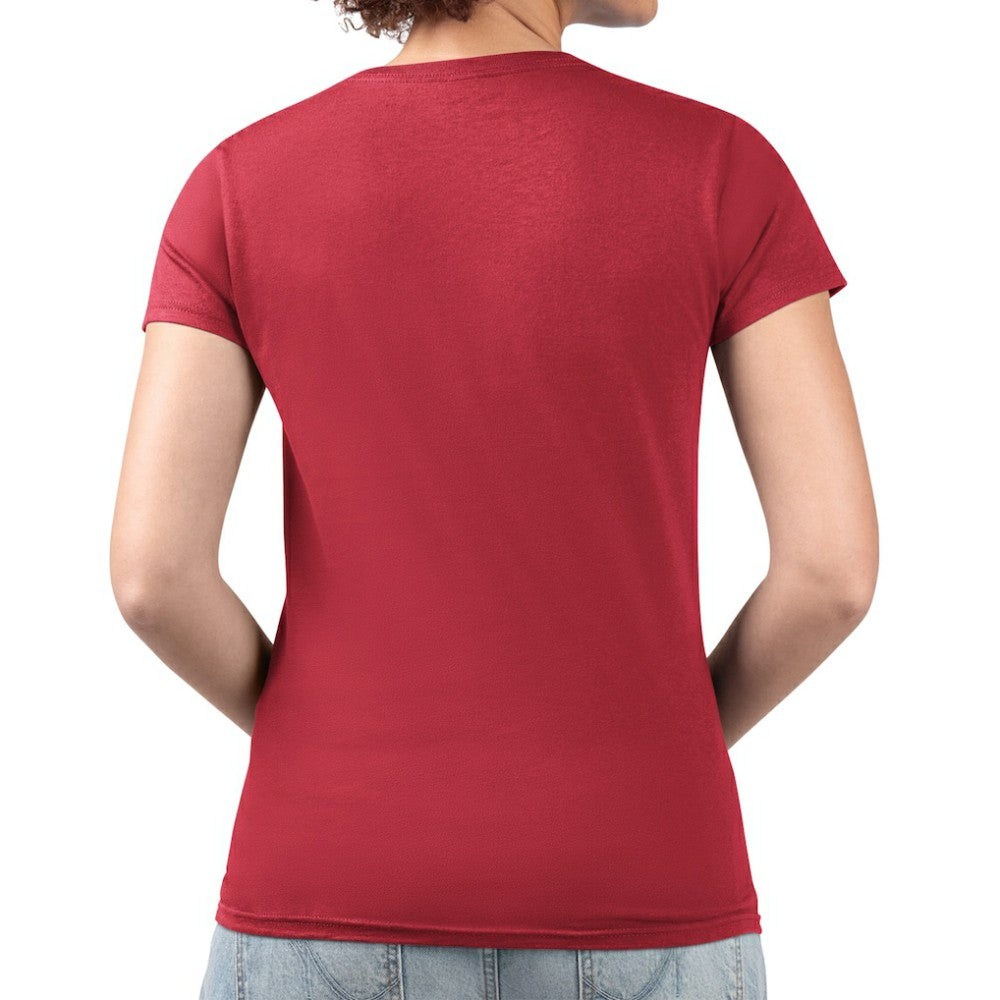 Detroit Red Wings G-III 4Her by Carl Banks Women's Super-Slim Fit Lightweight Animal Print Heart V-Neck T-Shirt Red