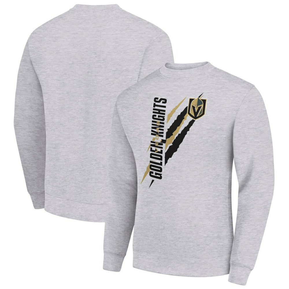 Vegas Golden Knights Starter Color Scratch Pullover Sweatshirt Heather Gray
