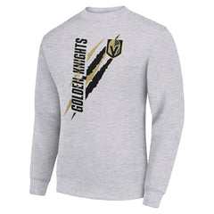 Vegas Golden Knights Starter Color Scratch Pullover Sweatshirt Heather Gray
