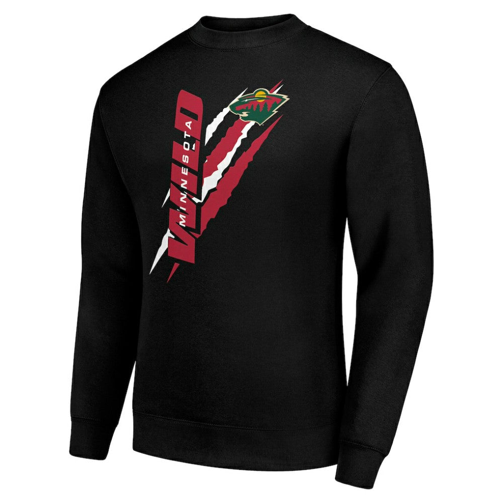 Minnesota Wild Starter Color Scratch Pullover Sweatshirt Black