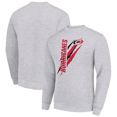 Carolina Hurricanes Starter Color Scratch Pullover Sweatshirt Heather Gray