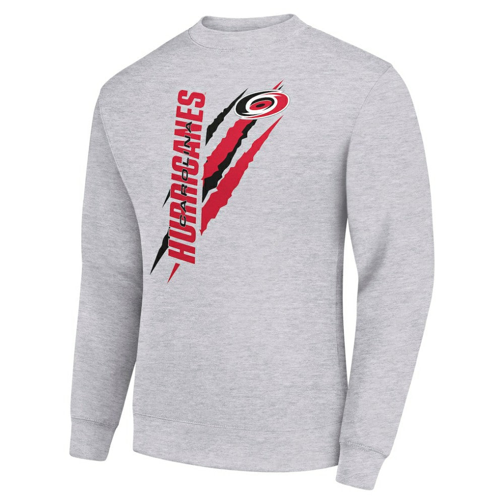 Carolina Hurricanes Starter Color Scratch Pullover Sweatshirt Heather Gray