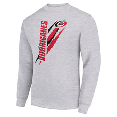 Carolina Hurricanes Starter Color Scratch Pullover Sweatshirt Heather Gray