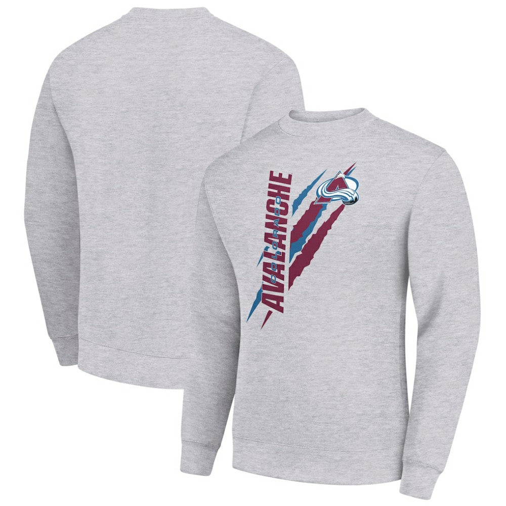 Colorado Avalanche Starter Color Scratch Pullover Sweatshirt Heather Gray