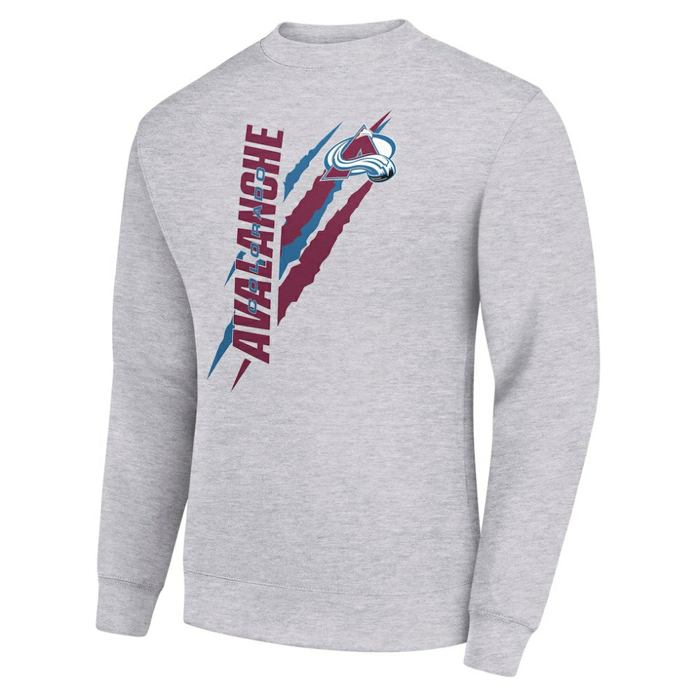 Colorado Avalanche Starter Color Scratch Pullover Sweatshirt Heather Gray