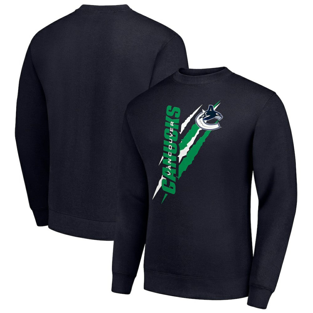 Vancouver Canucks Starter Color Scratch Pullover Sweatshirt Navy