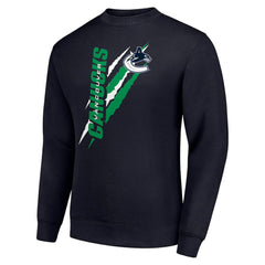 Vancouver Canucks Starter Color Scratch Pullover Sweatshirt Navy